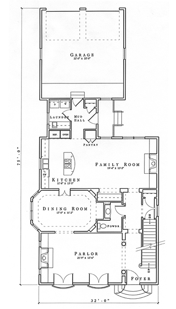 Home Plan - Classical Floor Plan - Main Floor Plan #992-2