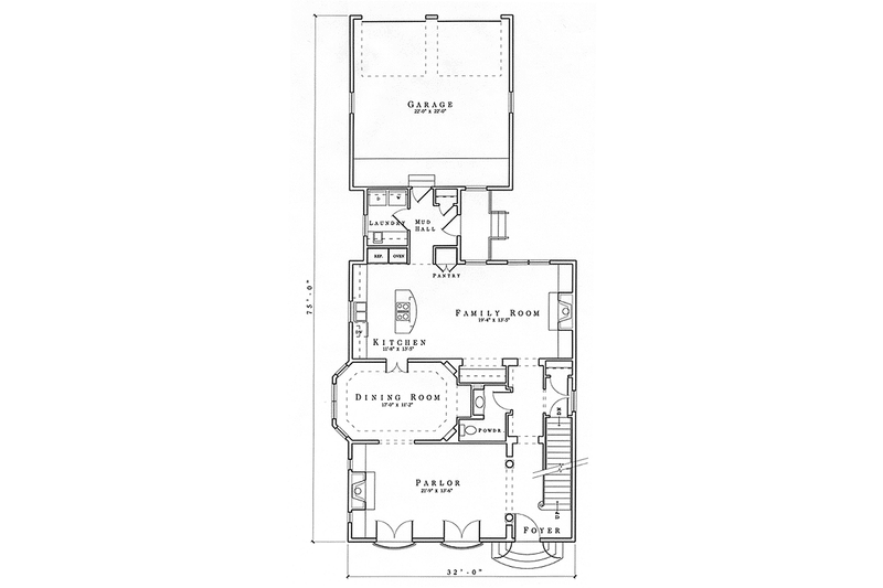 Home Plan - Floor Plan - Main Floor for Classical House Plan #992-2 - 3 bed, 2.5 bath