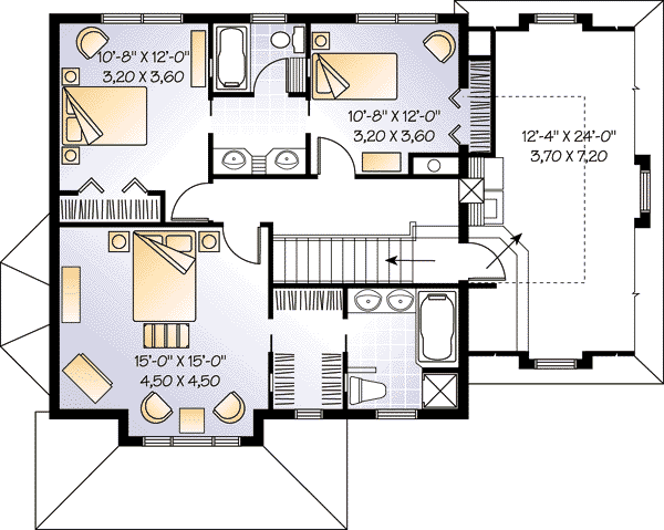 House Plan Design - Country Floor Plan - Upper Floor Plan #23-407