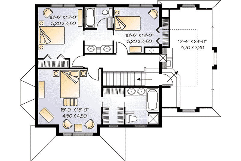 Dream House Plan - Floor Plan - Upper Floor for Country House Plan #23-407 - 3 bed, 2.5 bath