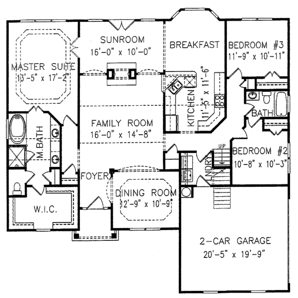 Architectural House Design - Country Floor Plan - Main Floor Plan #54-206