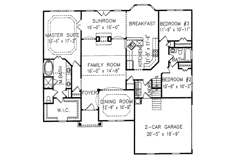 Home Plan - Floor Plan - Main Floor for Country House Plan #54-206 - 3 bed, 2 bath