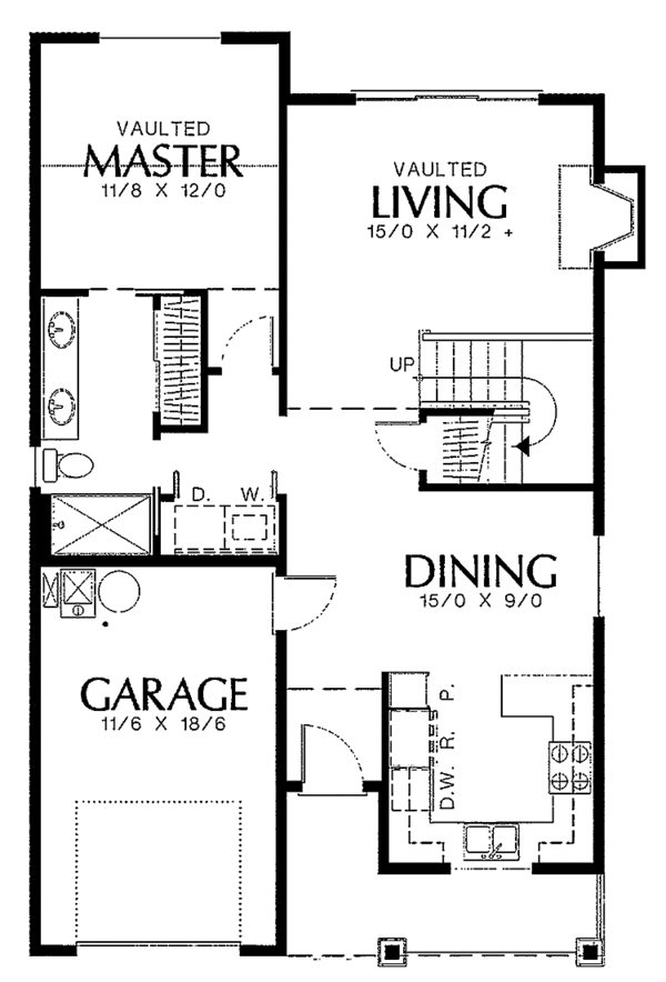 House Plan Design - Craftsman Floor Plan - Main Floor Plan #48-794