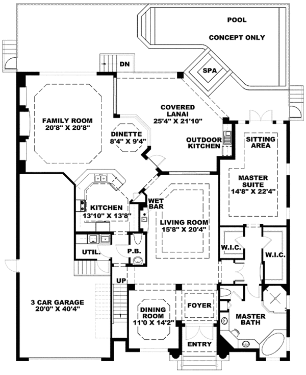 Dream House Plan - Mediterranean Floor Plan - Main Floor Plan #1017-127