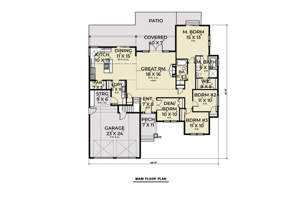 Craftsman Floor Plan - Main Floor Plan #1070-114
