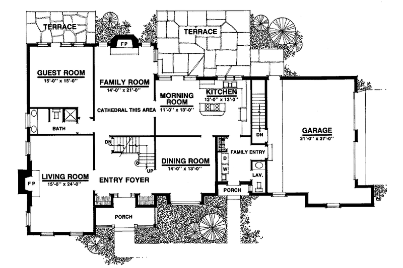 Dream House Plan - Floor Plan - Main Floor for Colonial House Plan #1016-36 - 3 bed, 3.5 bath