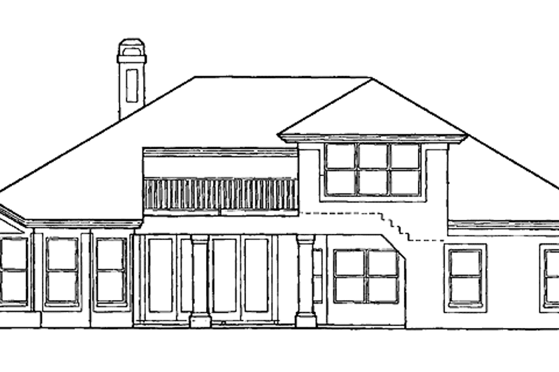 Home Plan - Exterior - Rear Elevation for Mediterranean House Plan #417-649 - 3 bed, 2 bath