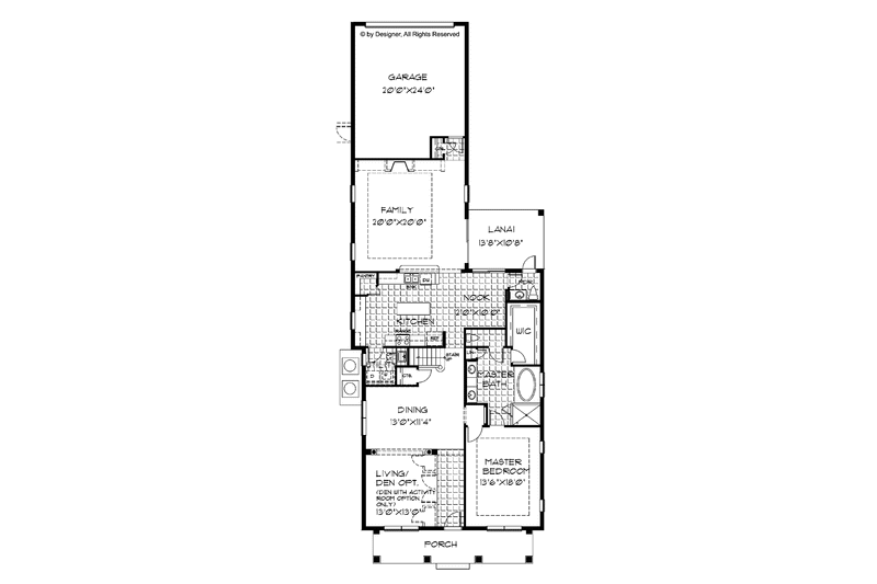 Home Plan - Floor Plan - Main Floor for Colonial House Plan #999-152 - 4 bed, 2.5 bath