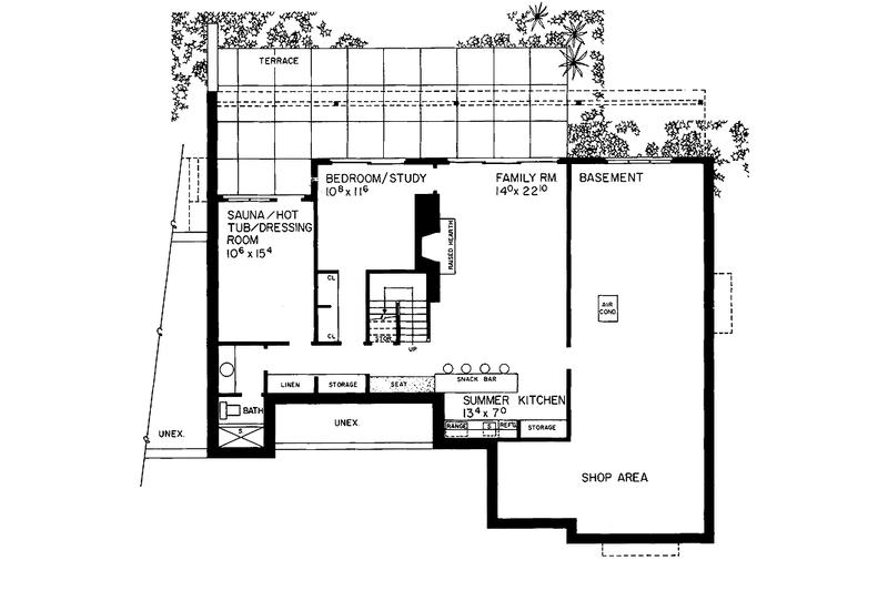 Dream House Plan - Floor Plan - Lower Floor for Tudor House Plan #72-750 - 4 bed, 3 bath