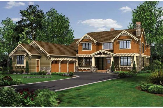 Exterior - Front Elevation 3 for Traditional House Plan #48-877 - 4 bed, 4.5 bath