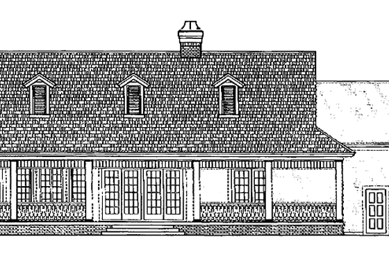 Exterior - Rear Elevation for Ranch House Plan #930-227 - 3 bed, 2 bath