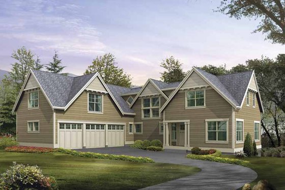 Exterior - Front Elevation 3 for Craftsman House Plan #132-489 - 5 bed, 4 bath