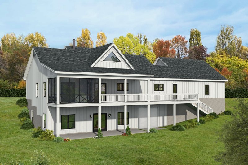 House Blueprint - Exterior - Rear Elevation for Farmhouse House Plan #932-388 - 4 bed, 3 bath