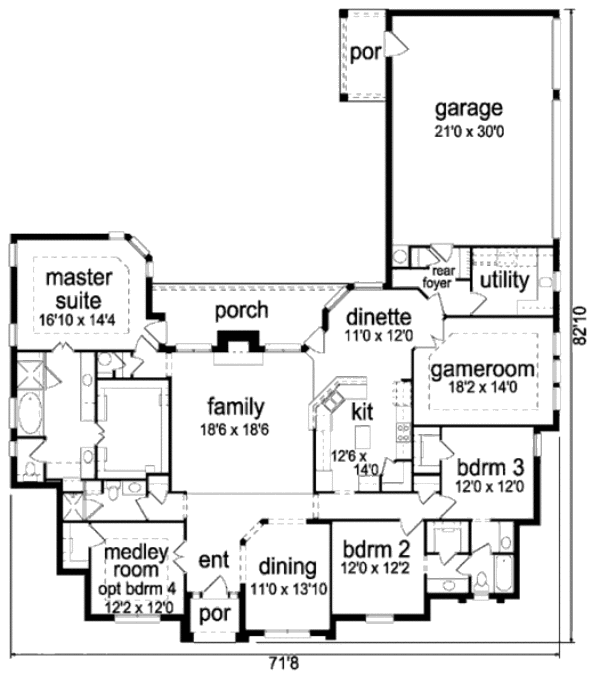 European Floor Plan - Main Floor Plan #84-339