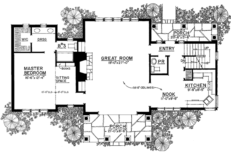 Home Plan - Floor Plan - Main Floor for Country House Plan #1016-69 - 4 bed, 3 bath