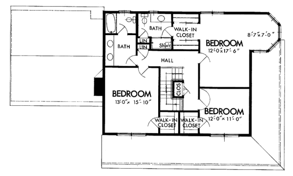 House Plan Design - Country Floor Plan - Upper Floor Plan #320-1360