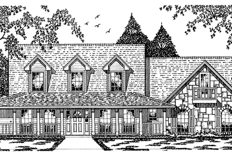 Home Plan - Country Exterior - Front Elevation Plan #42-551