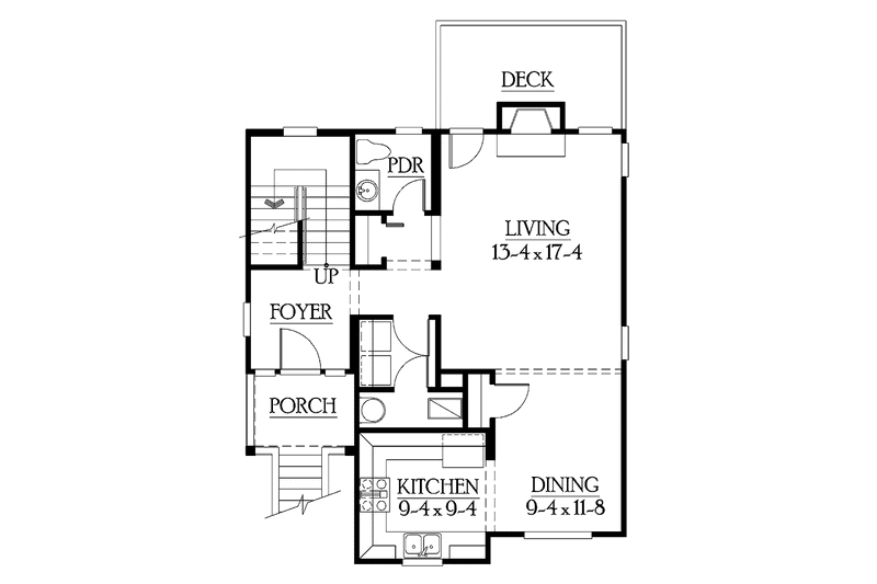 Home Plan - Floor Plan - Main Floor for Craftsman House Plan #132-287 - 3 bed, 2.5 bath