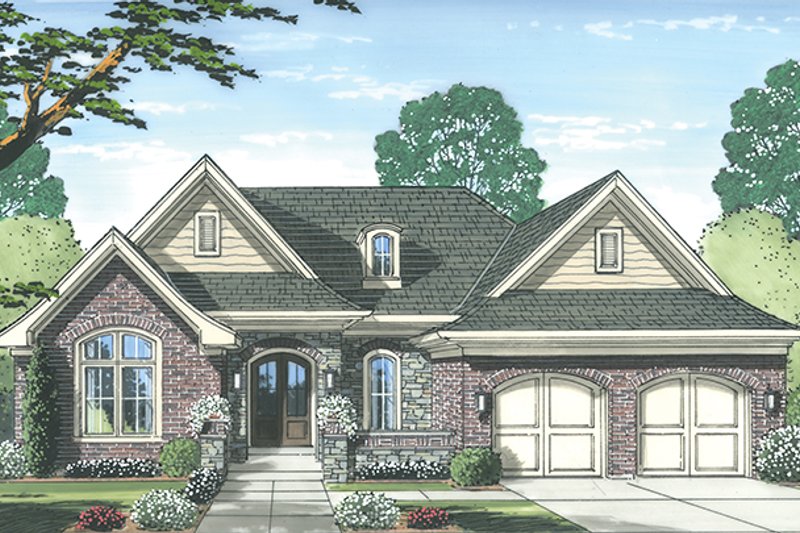 Dream House Plan - Exterior - Front Elevation 4 for Traditional House Plan #46-847 - 2 bed, 2.5 bath