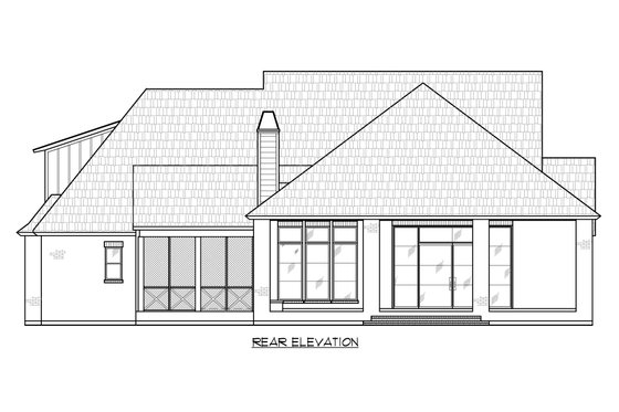 Exterior - Rear Elevation for Modern House Plan #1074-58 - 3 bed, 3.5 bath