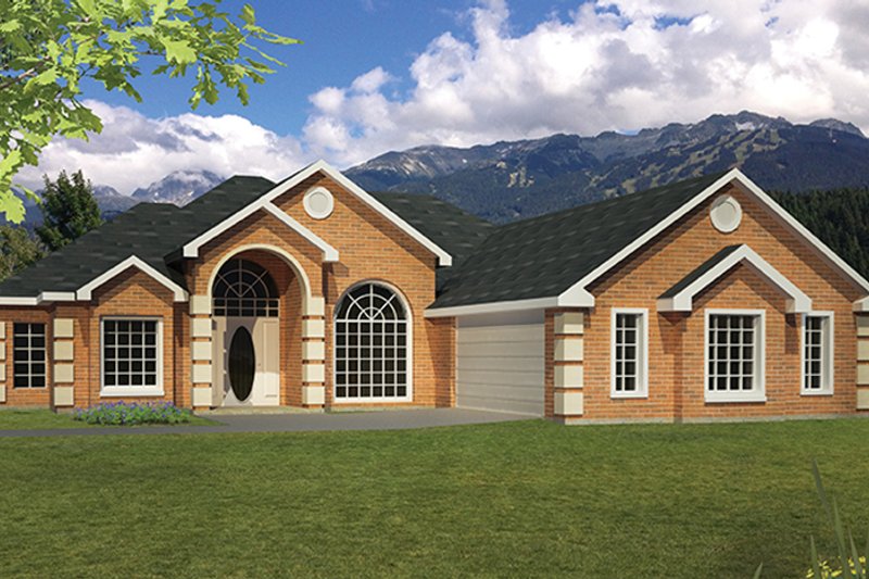 House Blueprint - Exterior - Front Elevation 4 for Ranch House Plan #1061-17 - 3 bed, 2 bath