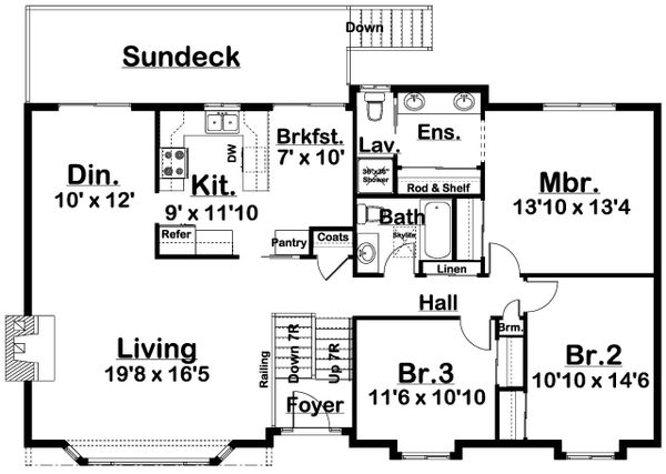 House Plan Design - Colonial Floor Plan - Main Floor Plan #126-214