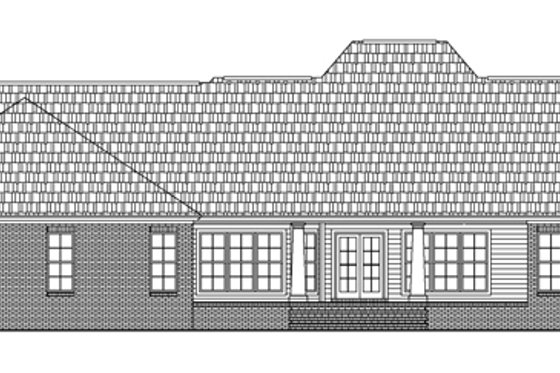 Exterior - Rear Elevation for Southern House Plan #21-176 - 4 bed, 3 bath