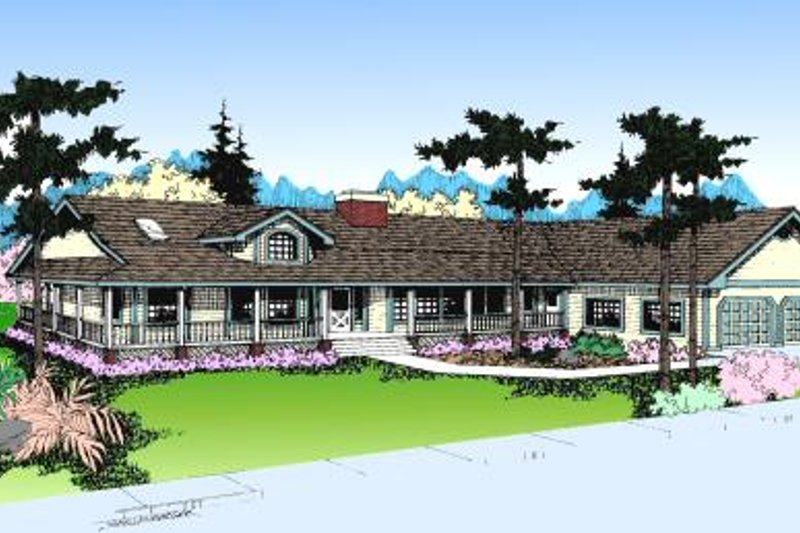 Dream House Plan - Farmhouse Exterior - Front Elevation Plan #60-161