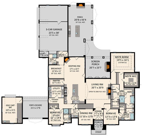 House Plan Design - European Floor Plan - Main Floor Plan #1081-49