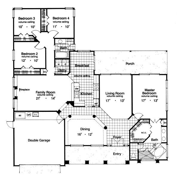 Mediterranean Floor Plan - Main Floor Plan #417-203