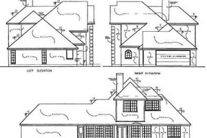 Exterior - Rear Elevation for European House Plan #40-241 - 3 bed, 2.5 bath