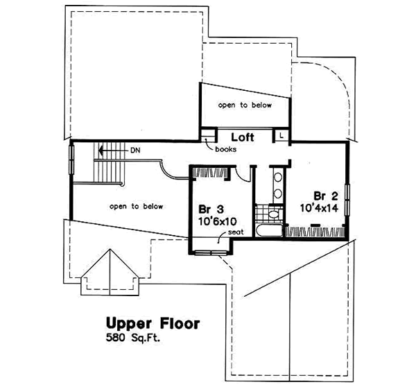 Traditional Floor Plan - Upper Floor Plan #50-183