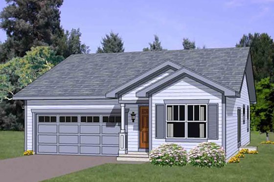 Exterior - Front Elevation for Cottage House Plan #116-260 - 3 bed, 2 bath