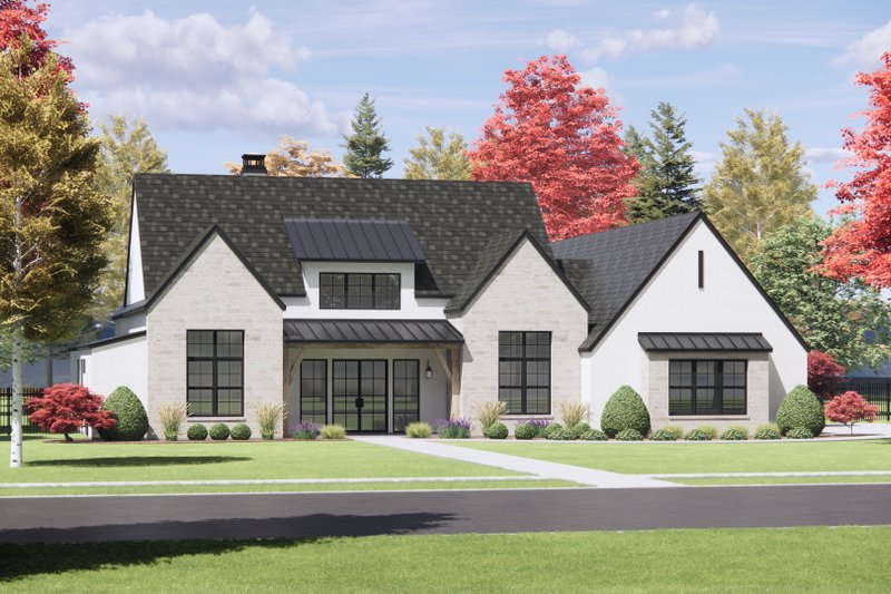 Architectural House Design - Exterior - Front Elevation 4 for European House Plan #1096-64 - 4 bed, 3.5 bath
