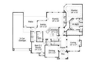 Floor Plan - Main Floor for Traditional House Plan #411-262 - 4 bed, 4 bath