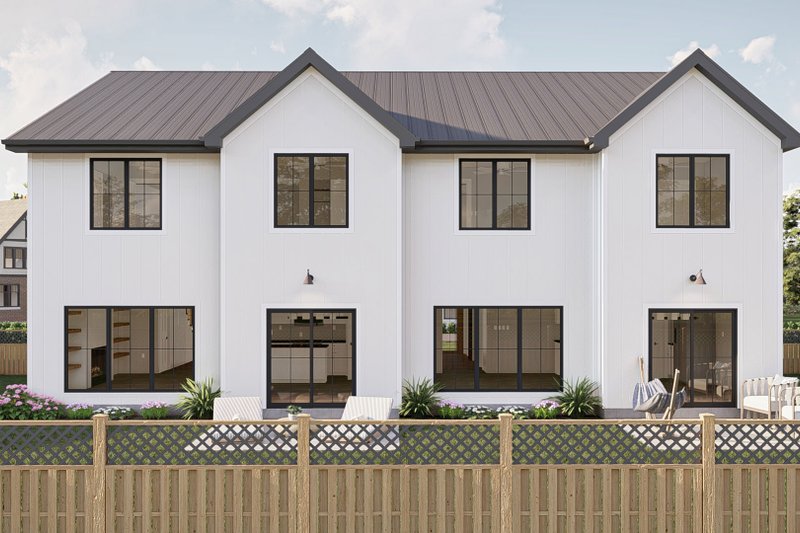 House Blueprint - Exterior - Rear Elevation for Modern House Plan #455-654 - 3 bed, 2.5 bath