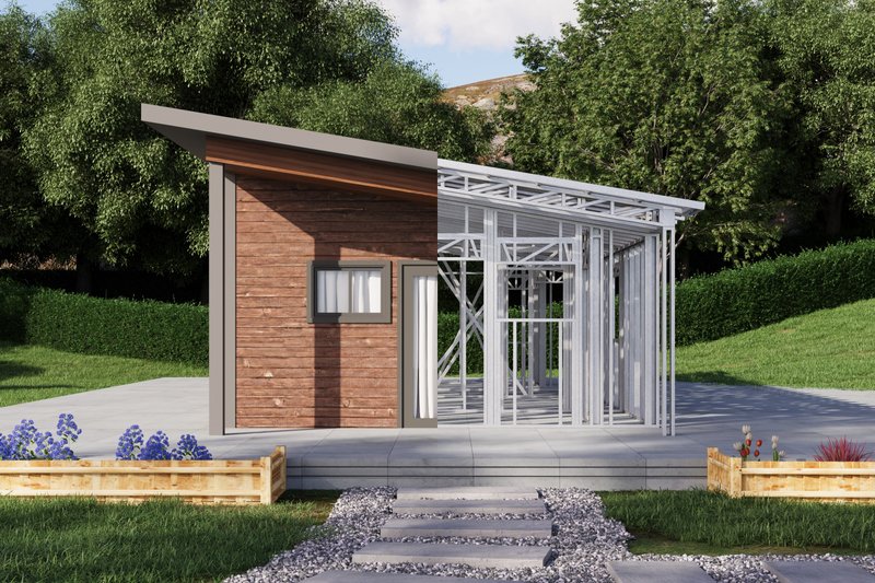 House Plan Design - Exterior - Front Elevation 5 for Modern House Plan #1106-75 - 2 bed, 2 bath