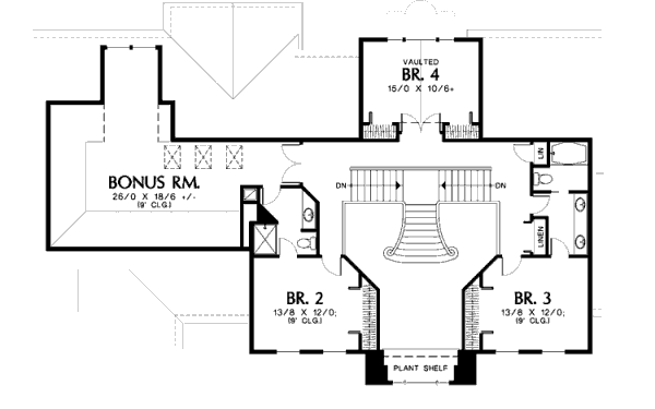 House Blueprint - European Floor Plan - Upper Floor Plan #48-349