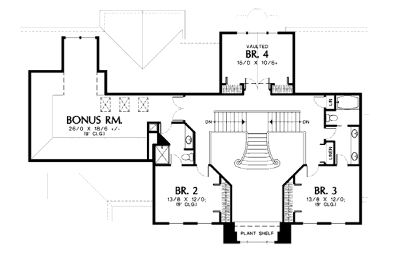 Home Plan - Floor Plan - Upper Floor for European House Plan #48-349 - 5 bed, 3.5 bath