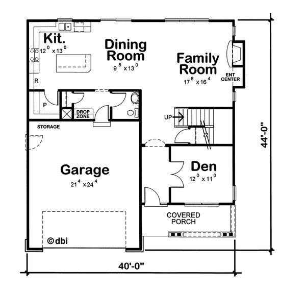 Dream House Plan - Craftsman Floor Plan - Main Floor Plan #20-1775
