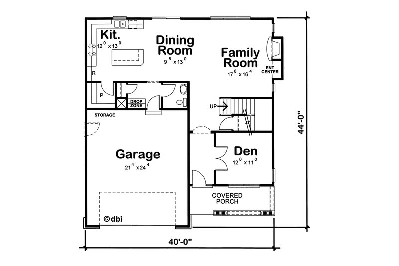 Dream House Plan - Floor Plan - Main Floor for Craftsman House Plan #20-1775 - 3 bed, 3 bath