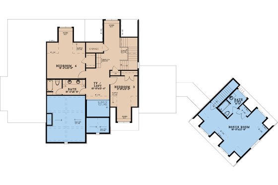 Floor Plan - Upper Floor for European House Plan #923-338 - 4 bed, 4 bath