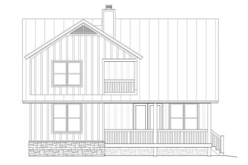 Home Plan - Exterior - Rear Elevation for Country House Plan #932-12 - 3 bed, 2.5 bath