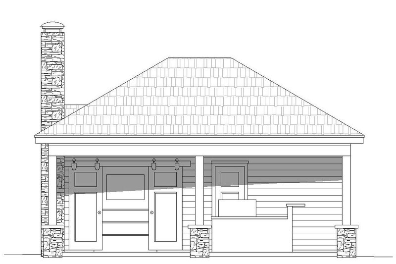 House Plan Design - Exterior - Front Elevation 3 for Country House Plan #932-114, 1 bath