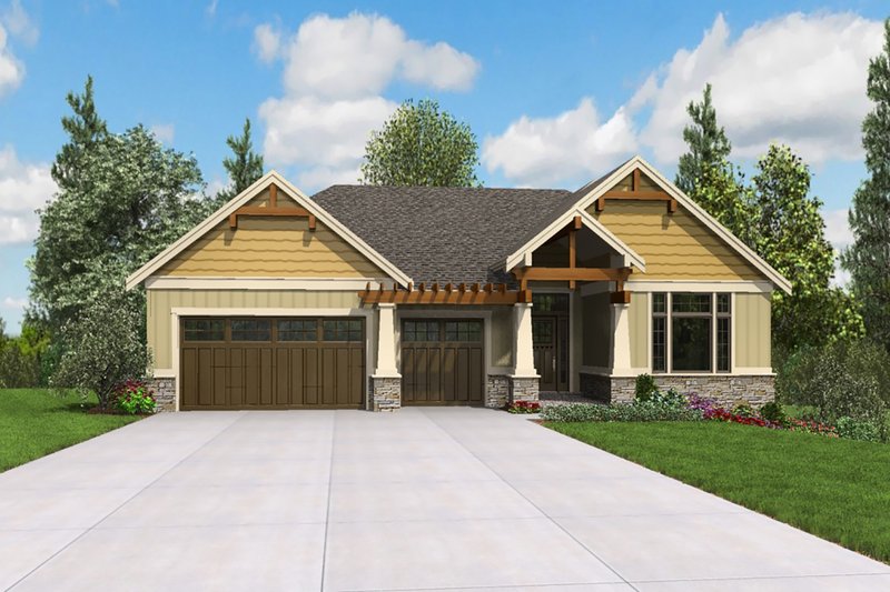 Dream House Plan - Craftsman Exterior - Front Elevation Plan #48-972
