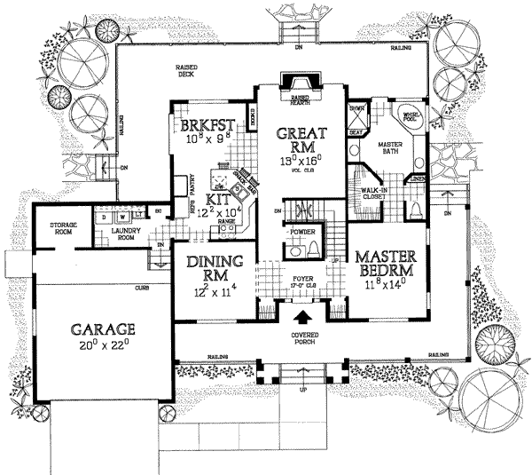 House Blueprint - Traditional Floor Plan - Main Floor Plan #72-470
