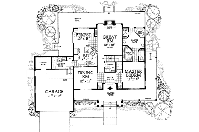 Home Plan - Floor Plan - Main Floor for Traditional House Plan #72-470 - 3 bed, 2.5 bath