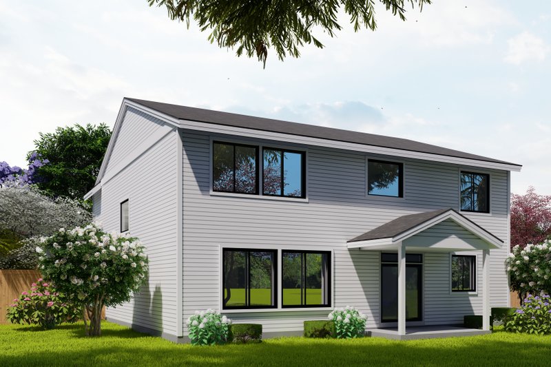Architectural House Design - Exterior - Rear Elevation for Prairie House Plan #53-758 - 6 bed, 2.5 bath
