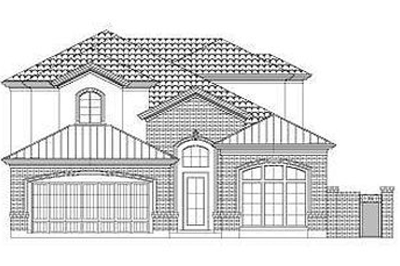 Exterior - Front Elevation 2 for European House Plan #411-866 - 5 bed, 4.5 bath