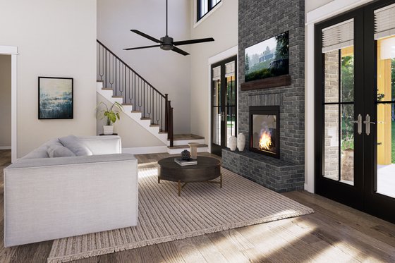 Interior - Family Room for Barndominium House Plan #430-340 - 4 bed, 3 bath